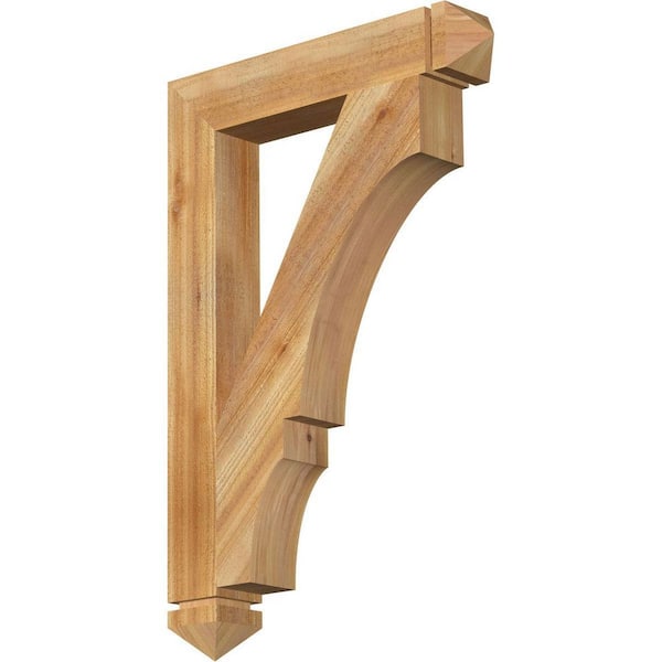 Ekena Millwork 4 in. x 36 in. x 24 in. Western Red Cedar Balboa Arts and Crafts Rough Sawn