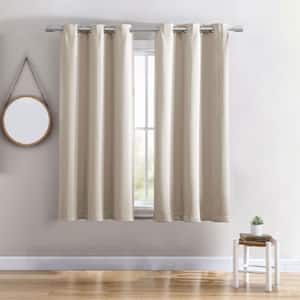 40 in W X 63 in L Grommet Top Single Panel Energy Saving Blackout Curtain in Taupe