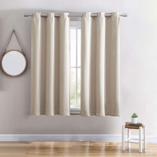 swift home 40 in W X 63 in L Grommet Top Single Panel Energy Saving Blackout Curtain in Taupe