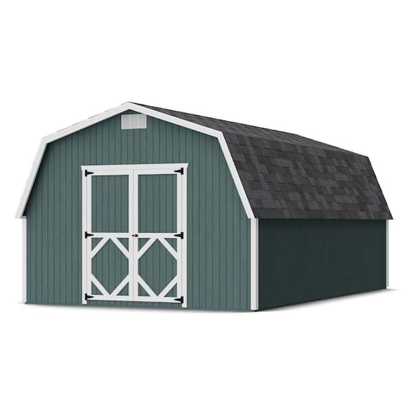 Little Cottage Co. Classic Gambrel 12 ft. x 20 ft. Outdoor Wood Storage Shed Precut Kit with 4 ft. Sidewalls and Floor (240 sq. ft.)