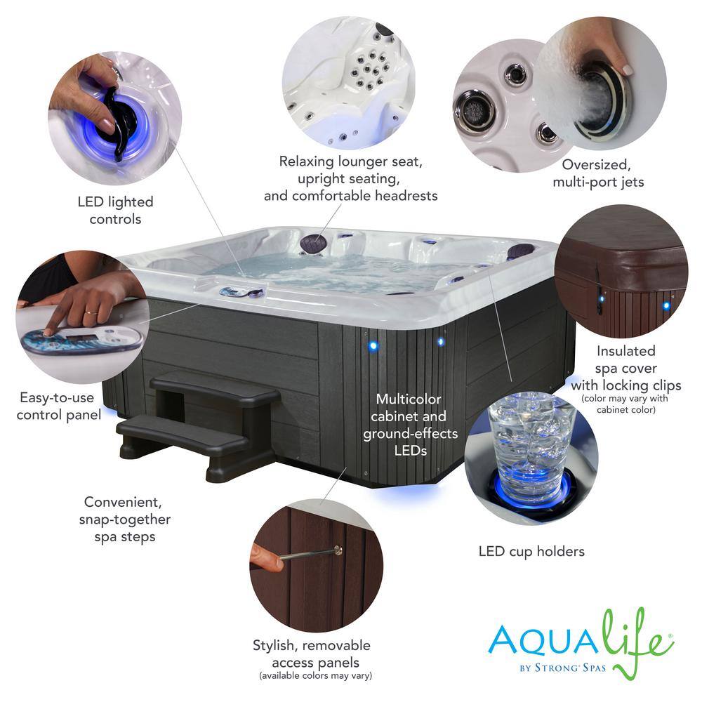 Grand Banks 6-Person 81-Jet Gray Acrylic Hot Tub Spa
