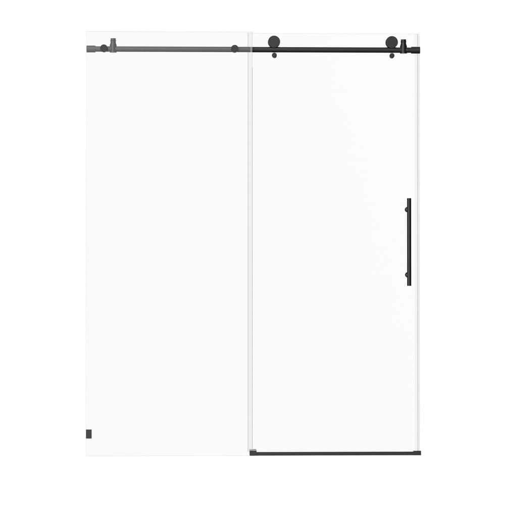 60 in. W x 76 in. H Sliding Frameless Shower Door inMatt Black Finish with Clear Glass price history on PriceWatchPro