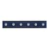 35 in. White Hook Rack with 6 and Satin Nickel Heavy Duty Hooks