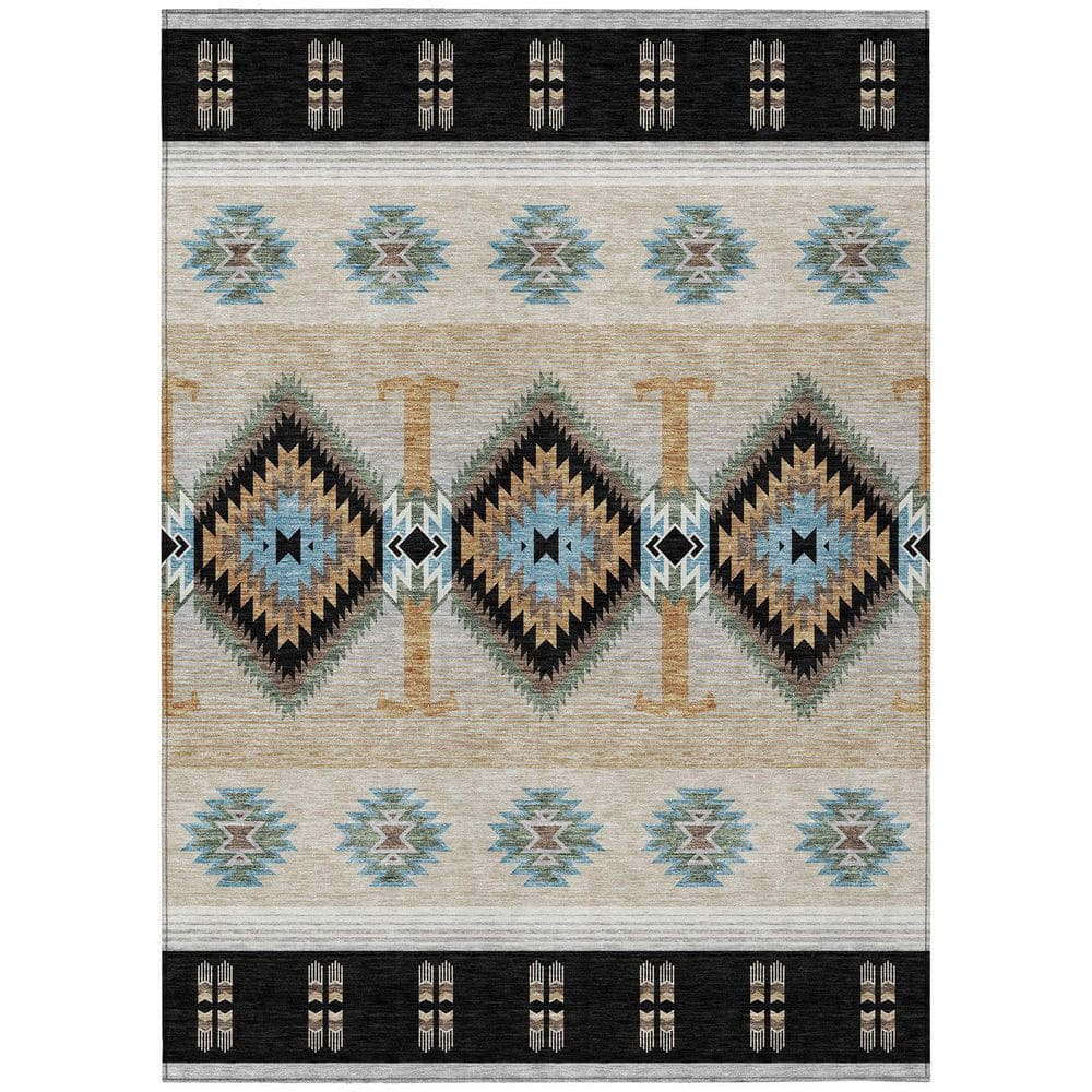 Chantille Machine Washable Indoor/Outdoor Abstract ACN2541 Black 10 ft. x 14 ft. Area Rug price history on PriceWatchPro