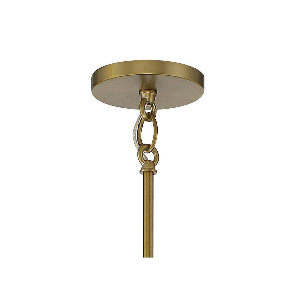 Soft Brass and Clear Glass 6-Light Island Chandelier