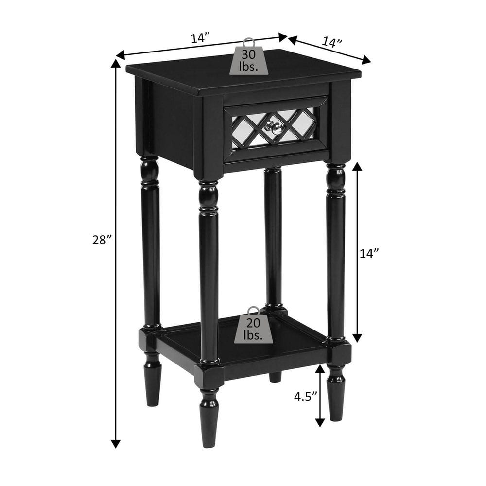 Mahogany Pine Wood and Metal Accent Table with Storage