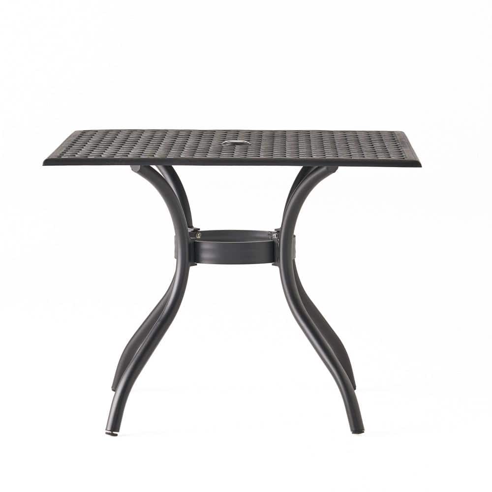 Cayman Black Sand Cast Aluminum Square Patio Dining Table