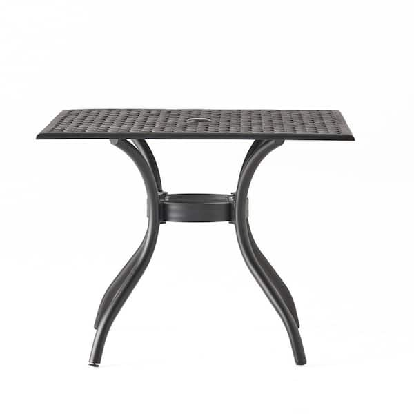 Cayman black sand rectangle best sale aluminum outdoor dining table