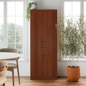 Monti Dark Cherry Engineered Wood 26 in. Pantry Cabinet with Drawer Kitchen Storage Cabinet