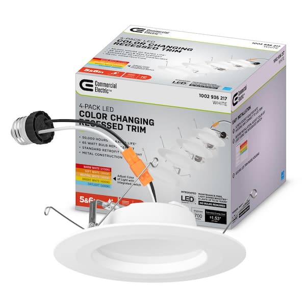CE 5/6 in. 5CCT selectable Recessed Retrofit Trim 4-Pack