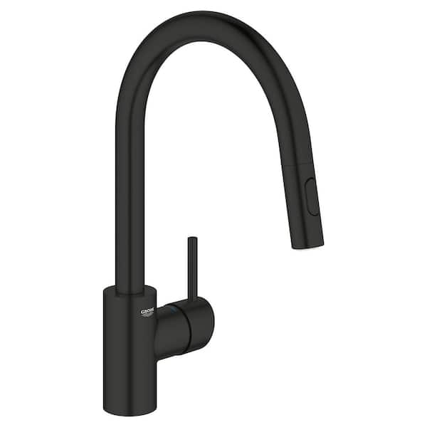 GROHE Concetto Single-Handle Pull-Out Sprayer Kitchen Faucet 1.75 GPM in Matte Black