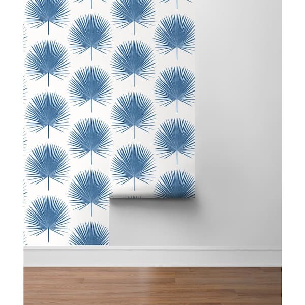 Seabrook Designs 56 sq. ft. Coastal Blue Palm Fronds