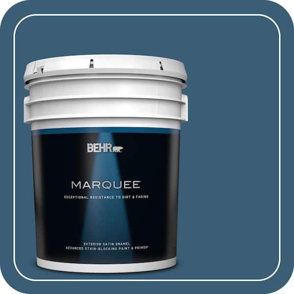 BEHR MARQUEE 5 gal. #S490-7 Superior Blue Satin Enamel Exterior Paint & Primer