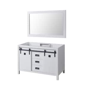 Da Vinci 48 in. W x 23 in. D x 31 in. H Bath Vanity Cabinet without Top in White with Mirror