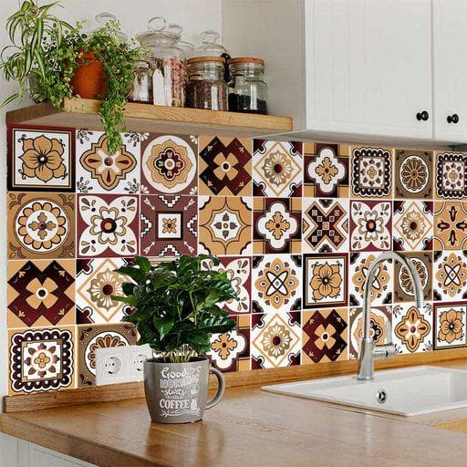 Brown and Black M10 8 in. x 8 in. Vinyl Peel and Stick Tile (24 Tiles, 10.67 sq. ft./pack)