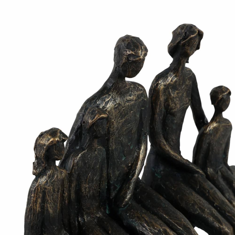 Bronze Resin Family Sculpture 10" Wall Mounted