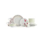 16-Piece White Magnolia Haze Porcelain Dinnerware Set (Service for 4)