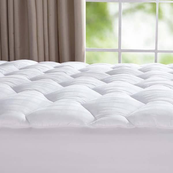 Unbranded Puredown 500 Thread Count 100% Cotton Down Alternative Mattress Pad Medium Extra Deep Pocket Polyester Full Mattress Pad