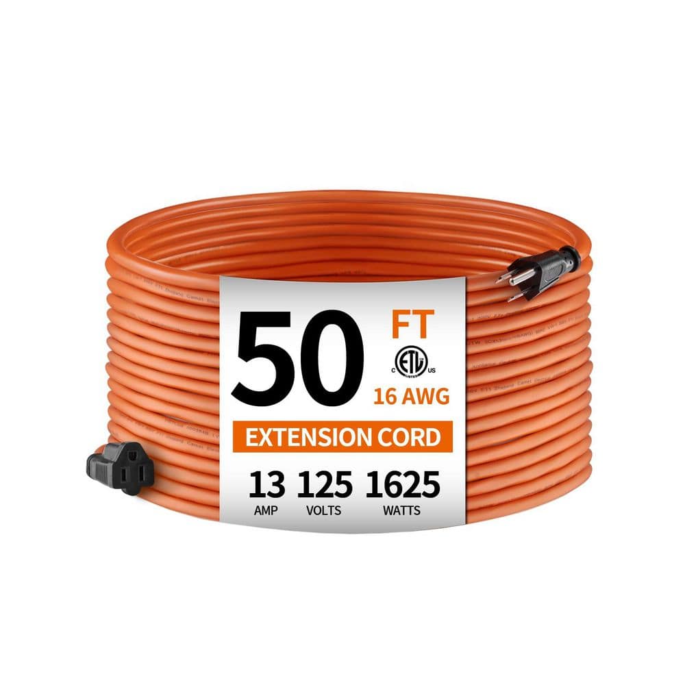 Premium 50 ft. 16/3 Indoor/Outdoor Extension Cord with Tri-Tap, Dual Lighted End, Weatherproof PVC Jacket, Orange price history on PriceWatchPro