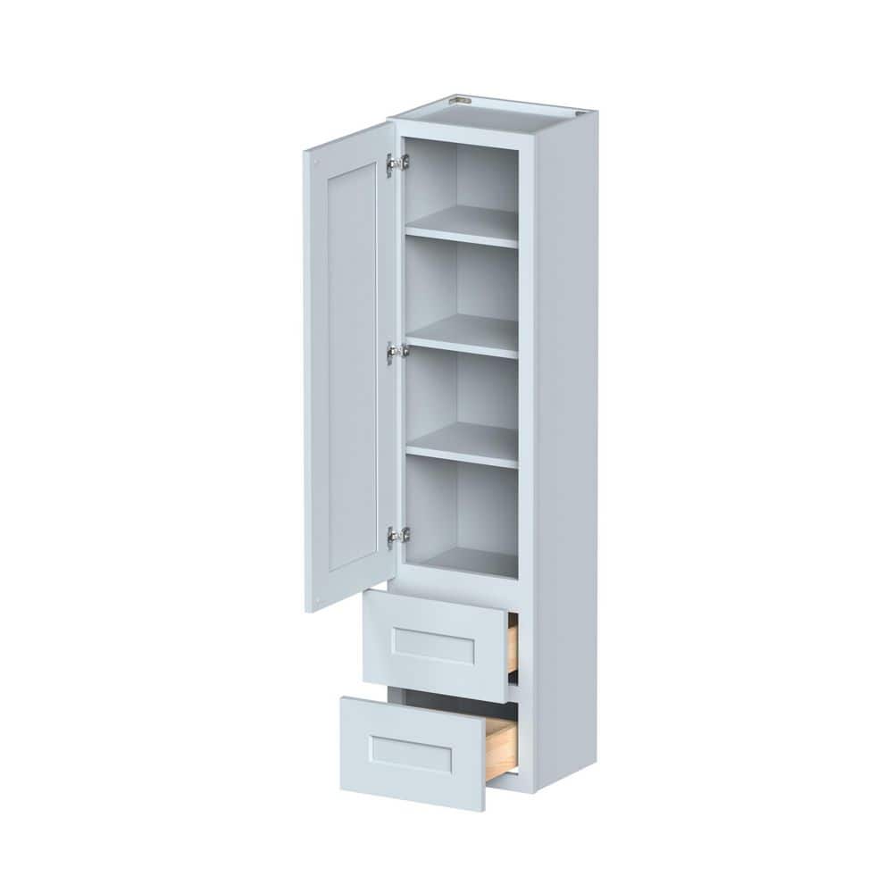 15 in. W x 12 in. D x 60 in. H Plywood Ready to Assemble Counter Linen Cabinets in Dove Gray Full Overlay Design price history on PriceWatchPro
