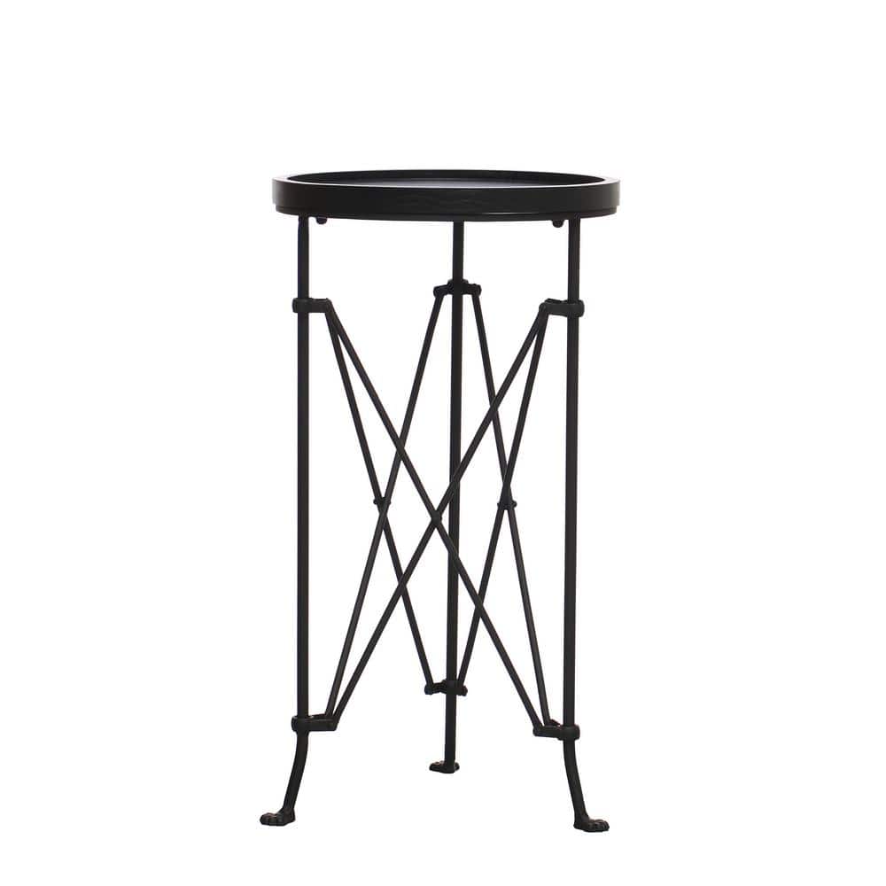 Round Bronze Metal Accent Table