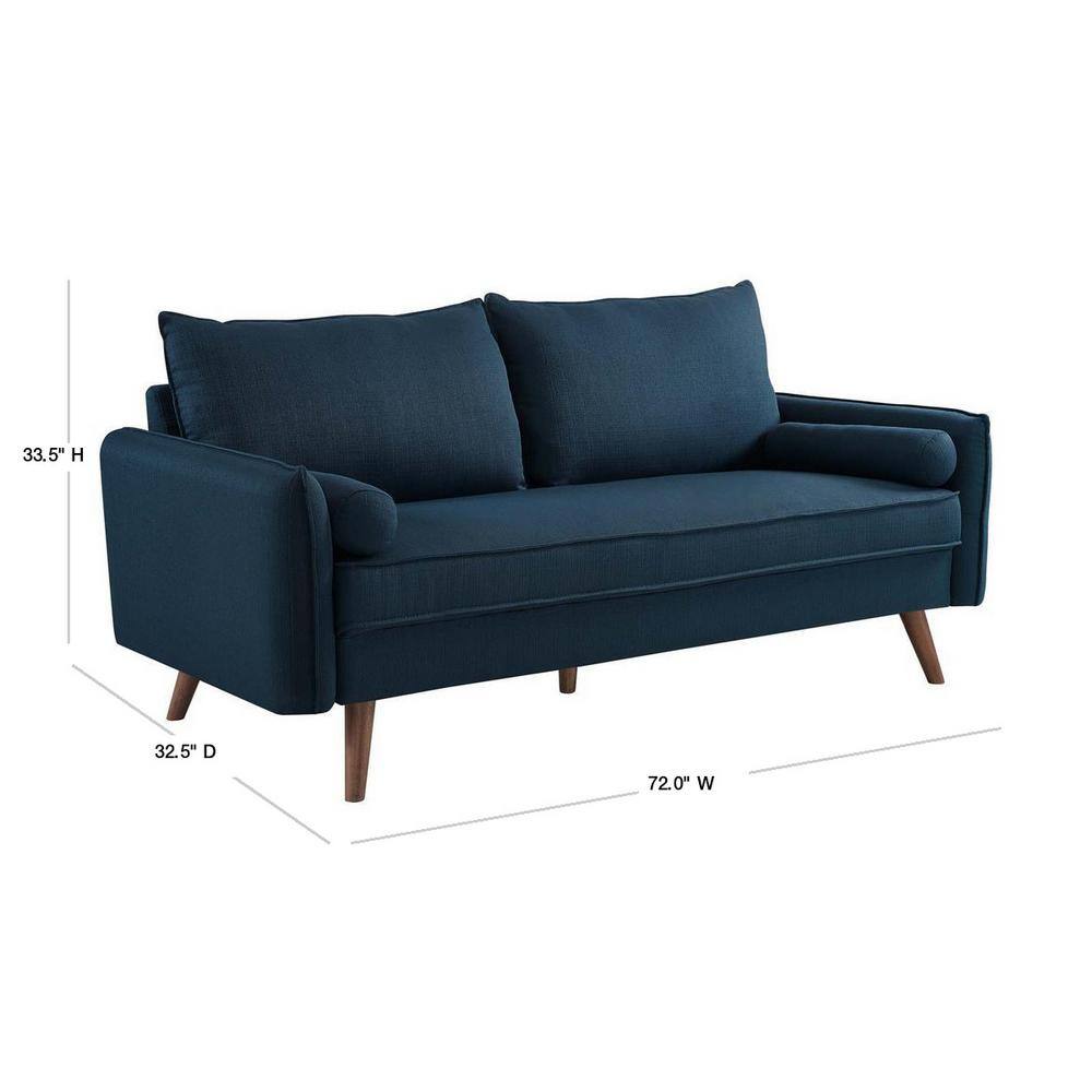 Azure Embrace 72'' Fabric Sofa with Splayed Wood Legs