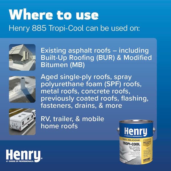 885 Tropi-Cool 100% Silicone Seam & Repair Roof Sealant 0.90 gal. 885 Tropi-Cool 100% Silicone Seam & Repair Roof Sealant 0.90 gal.