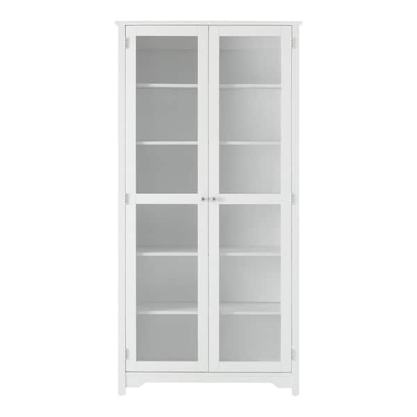 White Bookcase With Glass Doors, Dark Brown Bookcase With Glass Doors