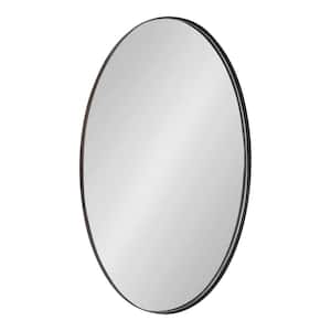 30.00 in. H x 20.00 in. W Rollo Modern Oval Framed Bronze Accent Wall Mirror
