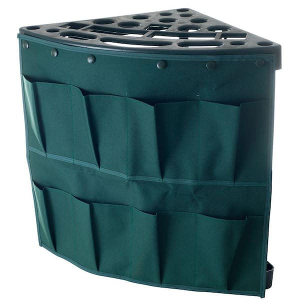 Stalwart 23.125 in. W x 21.25 in. H x 16.5 in. D 19-Tier Storage Tool Rack Tower with Removable Storage Pouch in Green