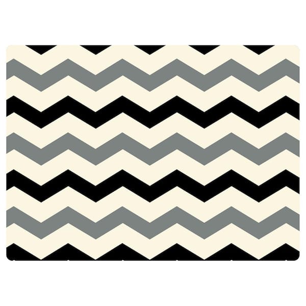 Bungalow Flooring 9 to 5 Chevron Black 3 ft. x 4 ft. Home Office Desk Chair Mat