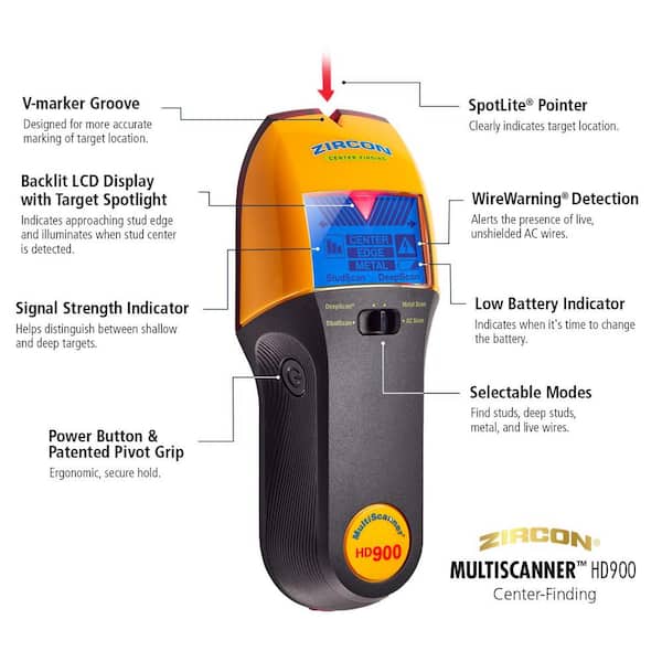 MultiScanner HD900 3 in. Multifunction Stud Finder