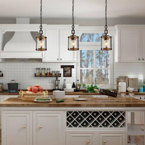 farmhouse pendants over island