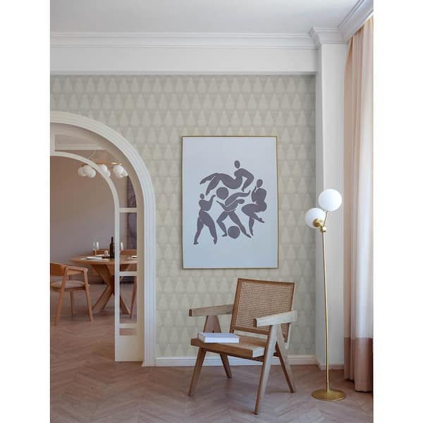 Mirko Grey Ogee Textured Non-pasted Paper Wallpaper