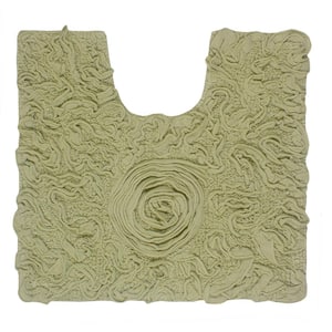 Bell Flower Collection 100% Cotton Tufted Bath Rugs, 20 in. x20 in. Contour, Green