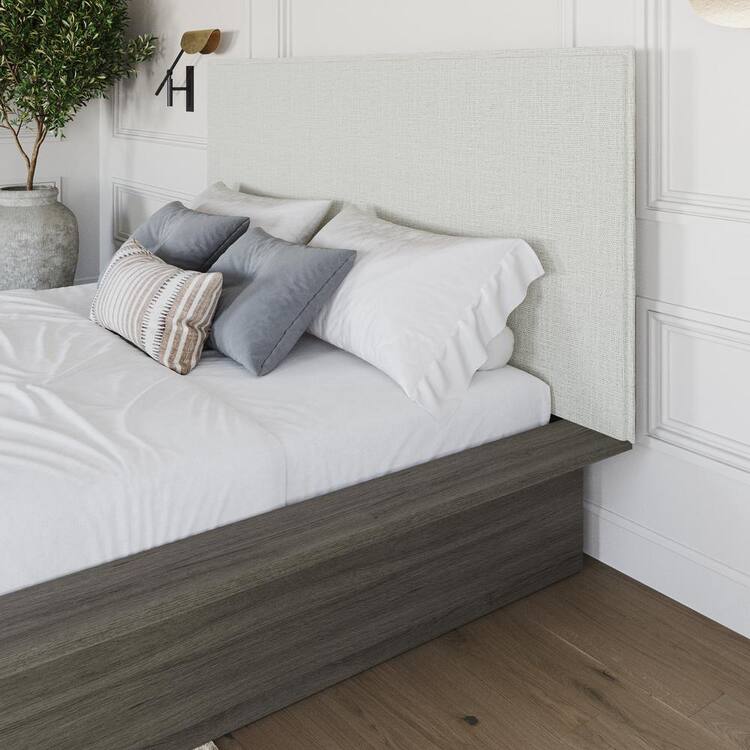 Nexera Julian Gray Queen Size Upholstered Headboard