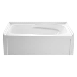 Oriel 60 in. Acrylic Left Drain Rectangular Alcove Bathtub in White