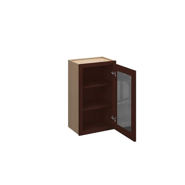 Charlotte Raised 15 in. W x 30 in. H x 12 in. D in Bordeaux Plywood Assembled Frosted Glass Wall