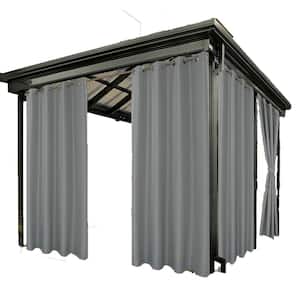 Water Resistant Outdoor Grommet 1 Panel Curtains for Patio with Privacy Sunlight Blocking Curtains for Porch (Gray)