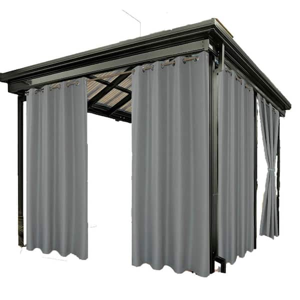 ITOPFOX Water Resistant Outdoor Grommet 1 Panel Curtains for Patio with Privacy Sunlight Blocking Curtains for Porch (Gray)