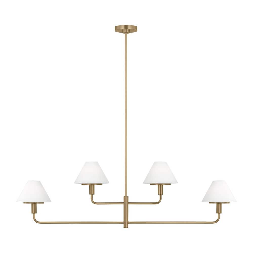 Mendota 4 Light Satin Brass Transitional Chandelier with Opal Etched Glass Shades price history on PriceWatchPro