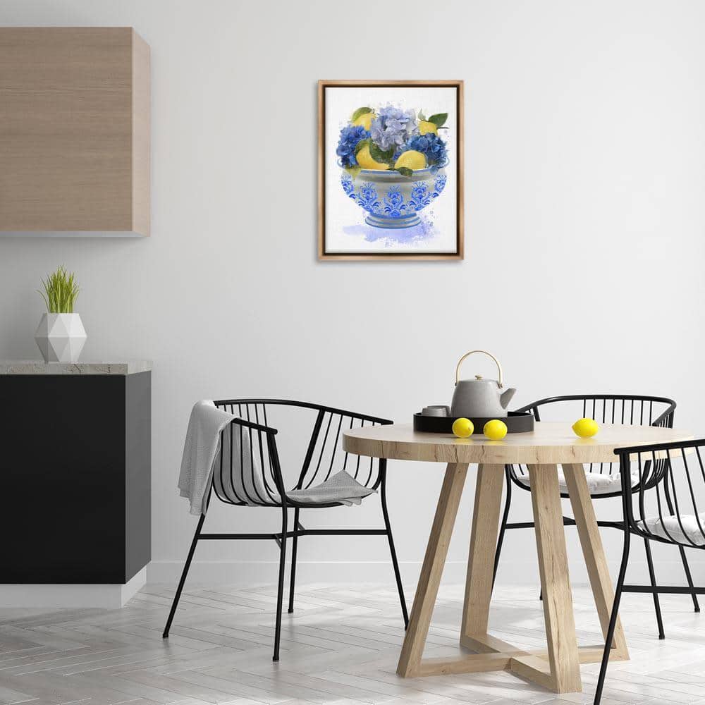 UPC 199235721870 product image for Hydrangea and Lemon Bowl by Matthew Piotrowicz Brown Floater Frame Food Graphic  | upcitemdb.com