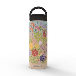 20 oz. Garden Walk Safari Cream Insulated Stainless Steel Water Bottle with D-Ring Lid