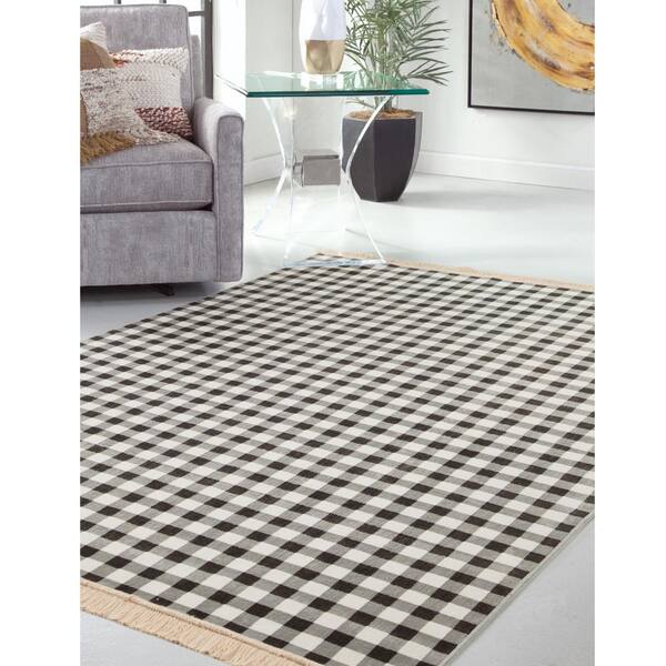 Unbranded Sonoma Tartan Charcoal 5 ft. x 8 ft. Area Rug