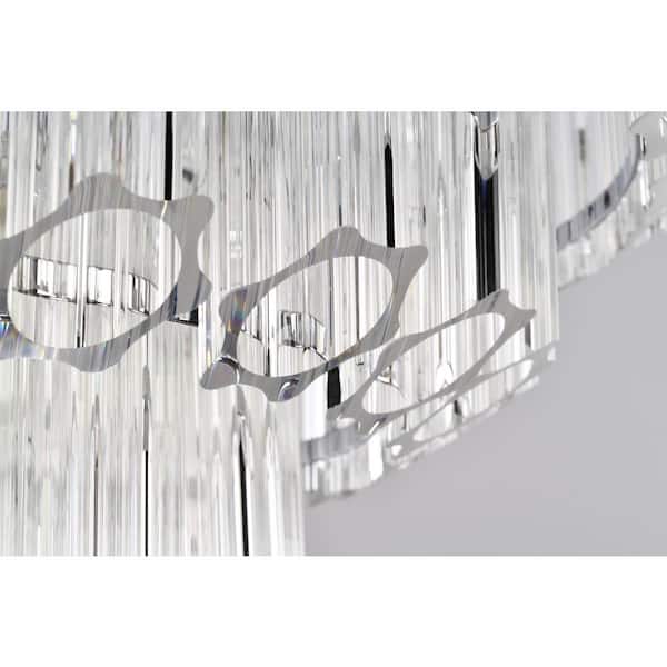 Edvivi Symphony 26 in. 9-Light Chrome Crystal Chandelier, 4-Tier