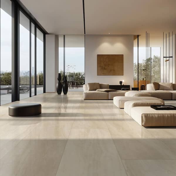 Taj Mahal 24 in. x 48 in. Polished Porcelain Stone Look Floor and Wall Tile (32 Cases/512 sq. ft. /Pallet)
