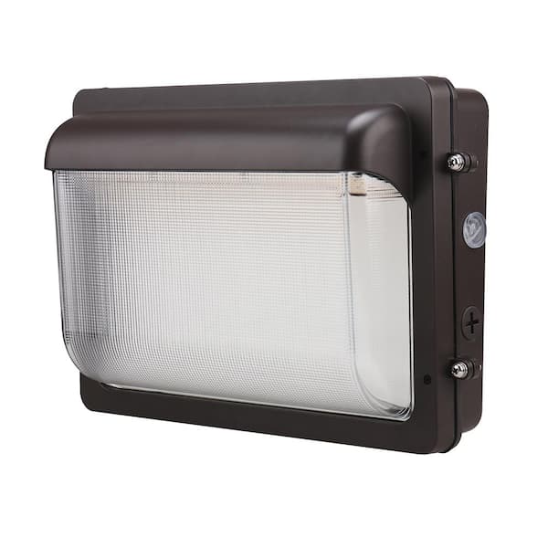 ETI LIGHTING 400-Watt Equivalent Modern Slim Integrated LED Bronze Wall Pack Light Adjustable 9600-13800 Lumens and CCT, Photocell