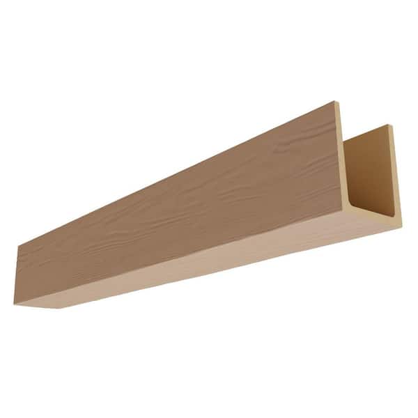 Ekena Millwork Heritage Timber 9.5 in. x 7.5 in. x 24 ft. Mena Primed Tan Faux Wood Beam