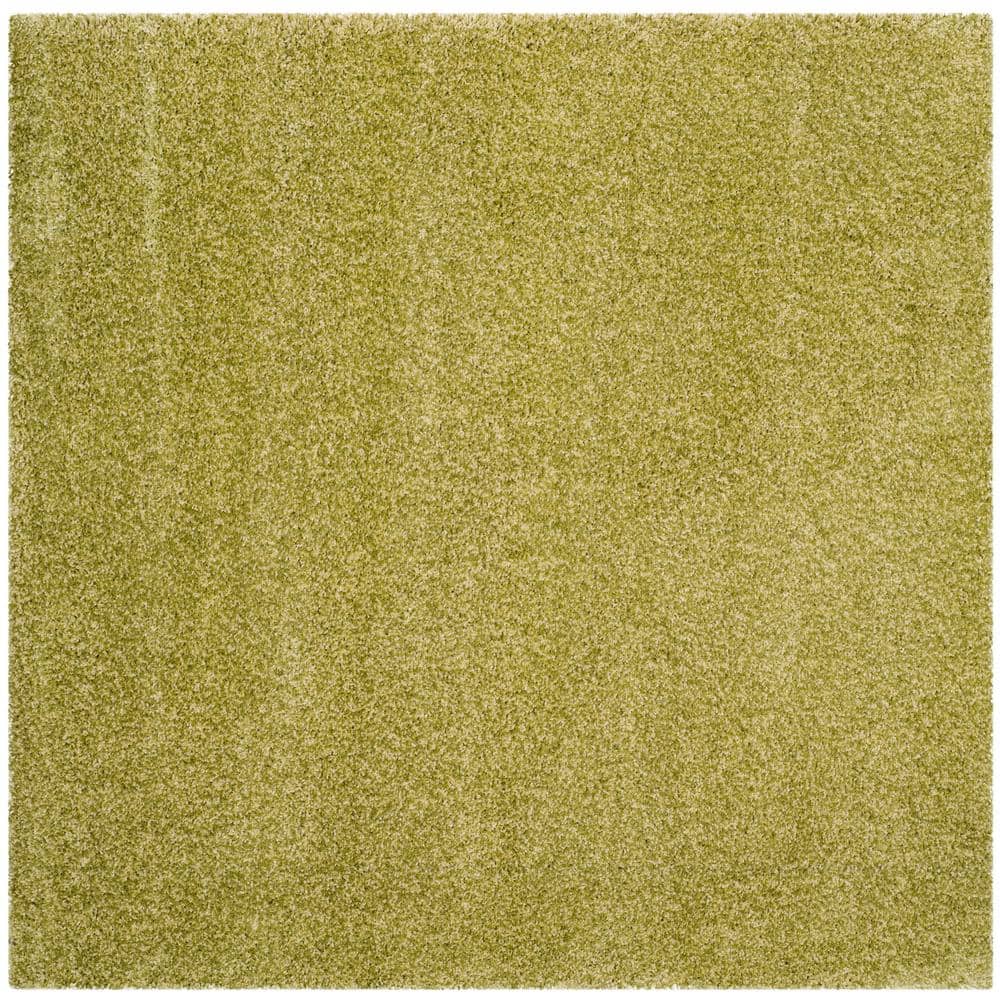 Square Rug Green SAFAVIEH Santa Monica Shag Green 7 ft. x 7 ft. Square Solid Area Rug ...