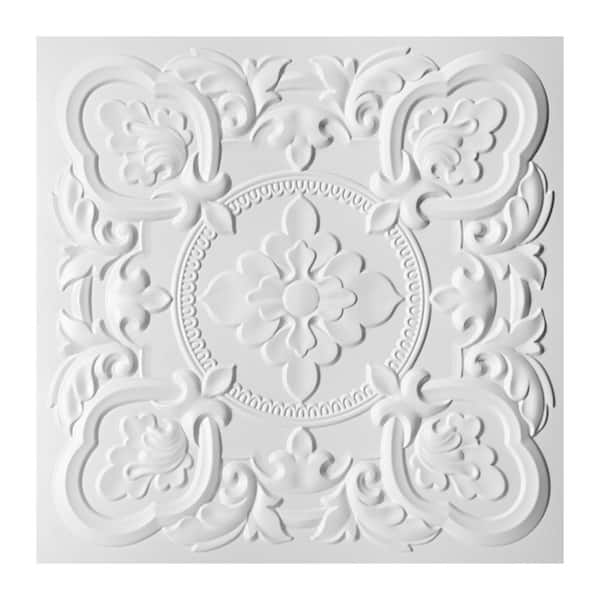 White 2 ft. x 2 ft. Decorative Drop In Ceiling Tile, Square Edge Lay-In Ceiling Tile (48 sq. ft. /Case)